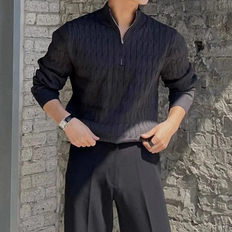 Branvoir WEISSER ZIP-PULLOVER